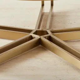 Viviana Sintered Stone Coffee Table - Brushed Champagne Gold Stainless Steel Frame