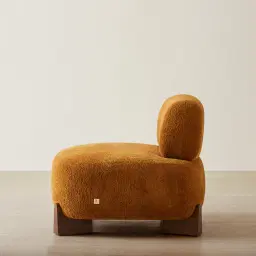 Karina Mustard Textured Fabric Occasional Chair