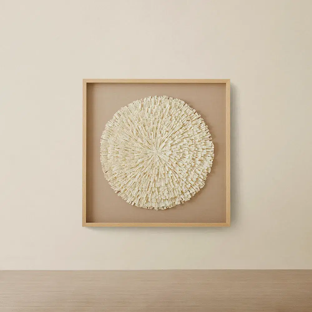 Maru Paper Pulp Shadow Box with Wood Color PS Frame