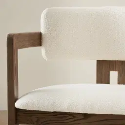 Desmond Chantilly White Fabric Dining Chair - Medium Brown Ash Legs