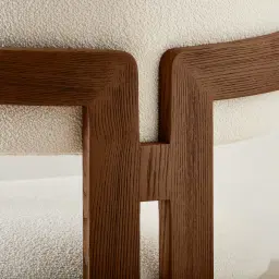 Desmond Chantilly White Fabric Dining Chair - Dark Brown Ash Legs