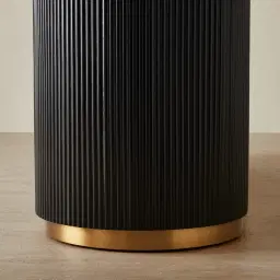 Archie Black Wooden Sideboard with White Sintered Stone Top