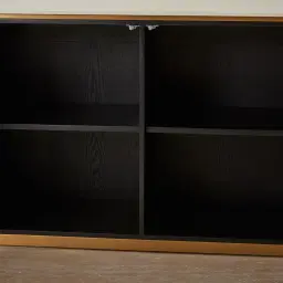 Archie Black Wooden Sideboard with White Sintered Stone Top