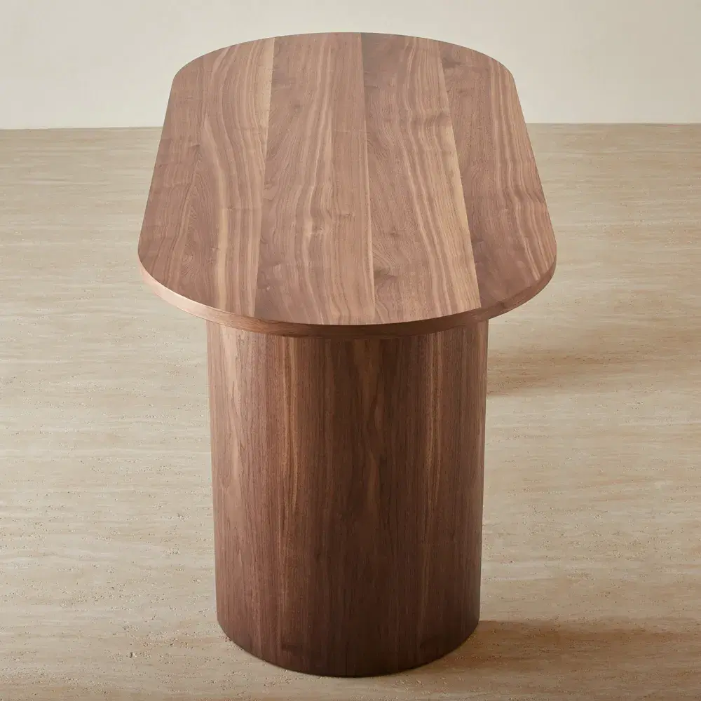 Dylan Walnut Veneer Curved Table