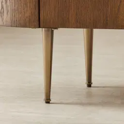 Napa Caramel Oak Entertainment Unit - Antique Brass Frame