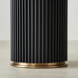 Archie Black Curved Rectangular Dining Table with Statuario White Sintered Stone Top - 268x118cm