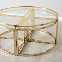 Raquelle ll Coffee Table - Polished Champagne Gold