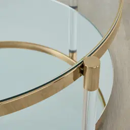 Auryn Polished Champagne Gold Stainless Steel Coffee Table