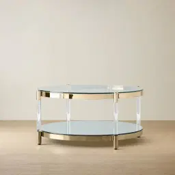Auryn Polished Champagne Gold Stainless Steel Coffee Table