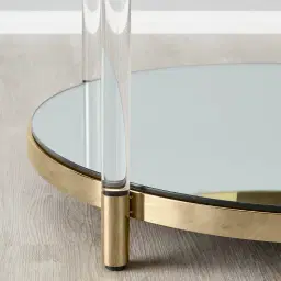 Auryn Polished Champagne Gold Stainless Steel Coffee Table