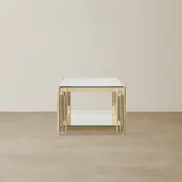 Lindsay Polished Champagne Gold Stainless Steel Coffee Table