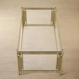 Lindsay Polished Champagne Gold Stainless Steel Coffee Table