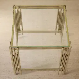 Lindsay Polished Champagne Gold Stainless Steel Side Table