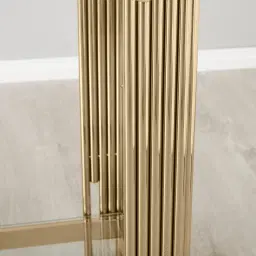 Lindsay Polished Champagne Gold Stainless Steel Console Table