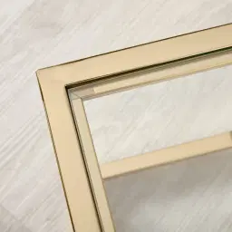 Vernon Polished Champagne Gold Stainless Steel Square Coffee Table