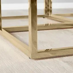 Vernon Polished Champagne Gold Stainless Steel Square Coffee Table