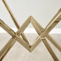 Knox Polished Champagne Gold Side Table - Clear Glass Top