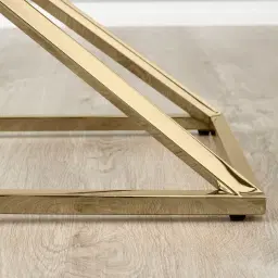 Knox Polished Champagne Gold Console Table - Clear Glass Top