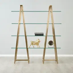 Paxton Brushed Champagne Gold Stainless Steel Shelf