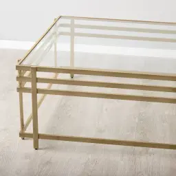 Grazia Brushed Champagne Gold Stainless Steel Coffee Table