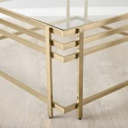 Grazia Brushed Champagne Gold Stainless Steel Coffee Table