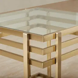 Grazia Brushed Champagne Gold Stainless Steel Side Table