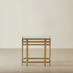 Grazia Brushed Champagne Gold Stainless Steel Side Table