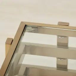 Grazia Brushed Champagne Gold Stainless Steel Console Table