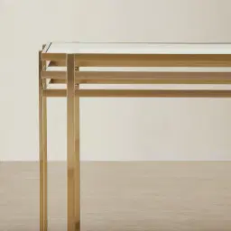 Grazia Brushed Champagne Gold Stainless Steel Console Table