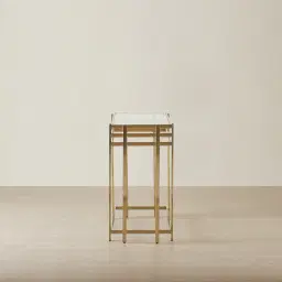 Grazia Brushed Champagne Gold Stainless Steel Console Table