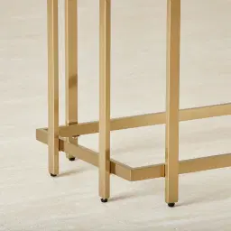 Grazia Brushed Champagne Gold Stainless Steel Console Table