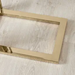 Jules Polished Champagne Gold Stainless Steel Side Table