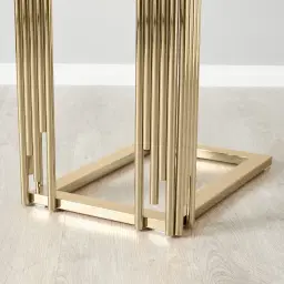 Jules Polished Champagne Gold Stainless Steel Side Table