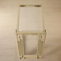 Jules Polished Champagne Gold Stainless Steel Side Table