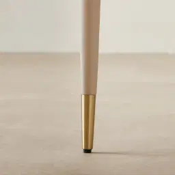 Moulin Sand Beige Vegan Leather Dining Chair - Brushed Gold Legs