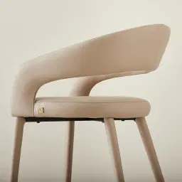 Moulin Sand Beige Vegan Leather 66cm Counter Stool - Brushed Gold Legs