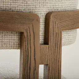 Desmond Dove Grey Fabric Dining Chair - Medium Brown Ash Legs