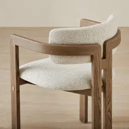 Desmond Dove Grey Fabric Dining Chair - Medium Brown Ash Legs