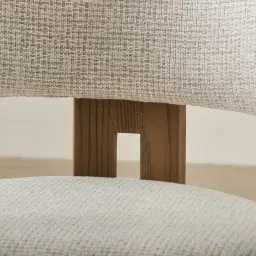 Desmond Dove Grey Fabric Dining Chair - Medium Brown Ash Legs