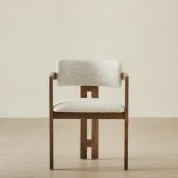 Desmond Dove Grey Fabric Dining Chair - Medium Brown Ash Legs