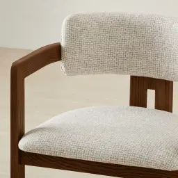 Desmond Dove Grey Fabric Dining Chair - Dark Brown Ash Legs