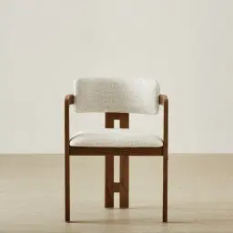 Desmond Dove Grey Fabric Dining Chair - Dark Brown Ash Legs