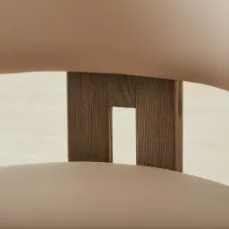 Desmond Sand Beige Vegan Leather Dining Chair - Medium Brown Ash Legs