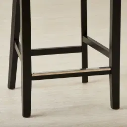 Camille III Black Vegan Leather Bar Stool