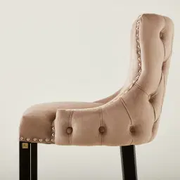 Camille III Almond Beige Velvet Bar Stool