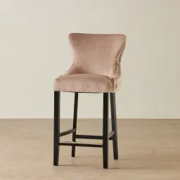 Camille III Almond Beige Velvet Bar Stool