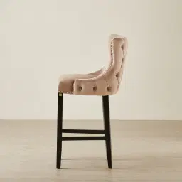 Camille III Almond Beige Velvet Bar Stool