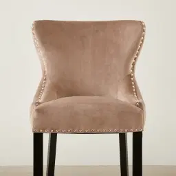 Camille III Almond Beige Velvet Bar Stool