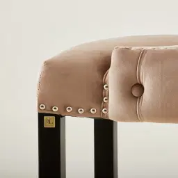 Camille III Almond Beige Velvet Bar Stool