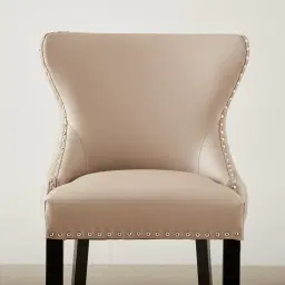 Camille III Beige Vegan Leather Bar Stool